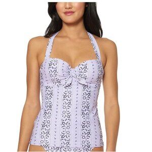 Jessica Simpson Bow-Front Tankini Swim Top